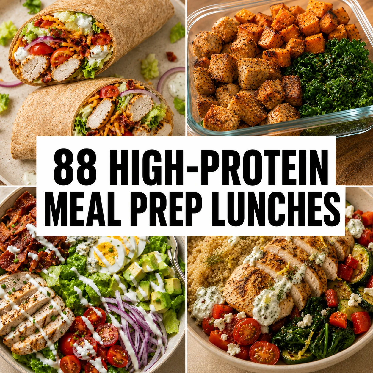 96 High-Protein Meal Prep Lunches — view the guide