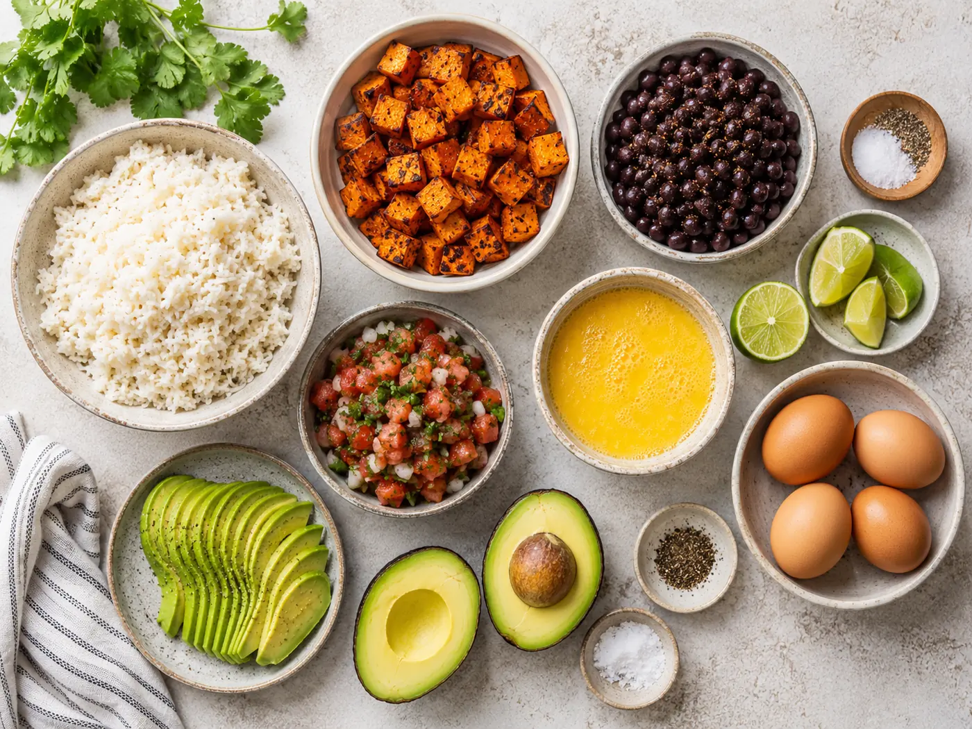 Breakfast Burrito Bowl preparation