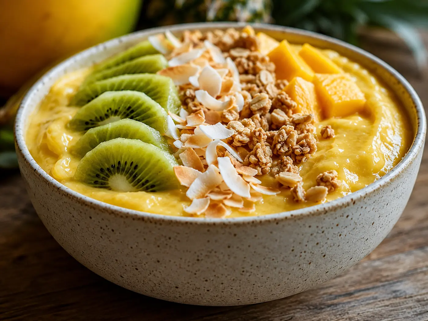Tropical Mango Smoothie Bowl close up